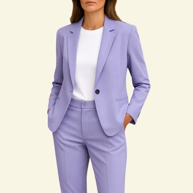 Komplet damski Isolde | Elegancka marynarka i spodnie z wysokim stanem 7