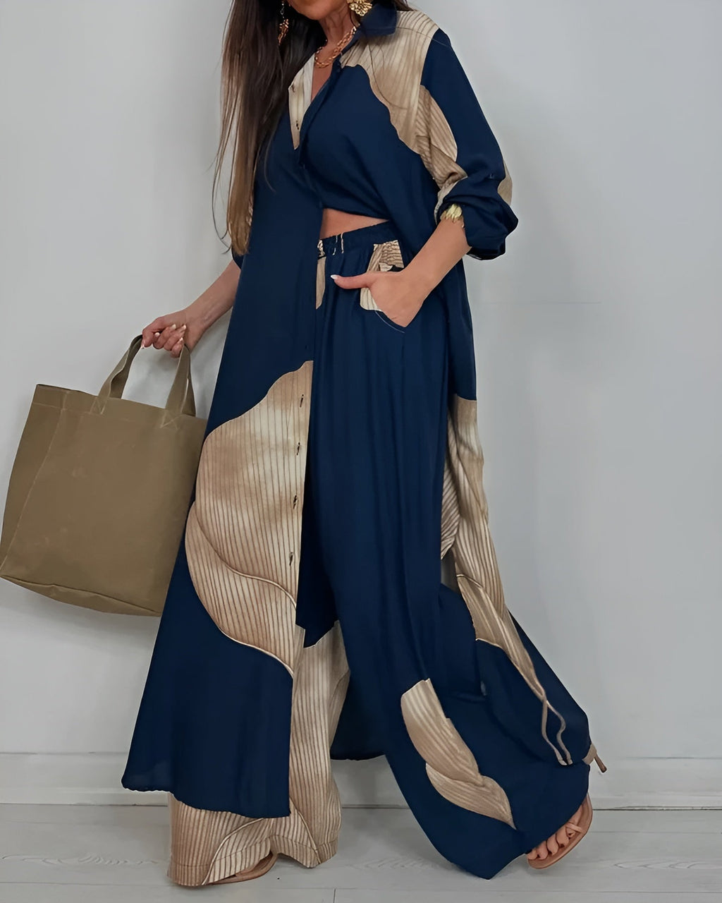 Komplet letni Elwira | Lekka tkanina, elegancki styl damski 1