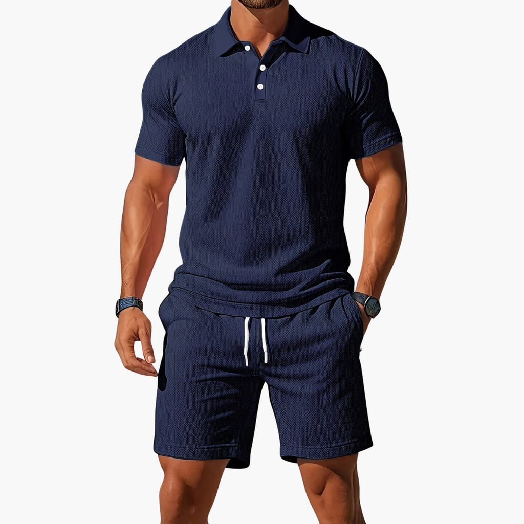 Komplet męski Polo Max | Stylowy Zestaw z Bawełny na Ciepłe Dni 1