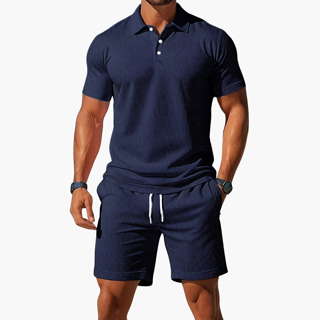 Komplet męski Polo Max | Stylowy Zestaw z Bawełny na Ciepłe Dni 1