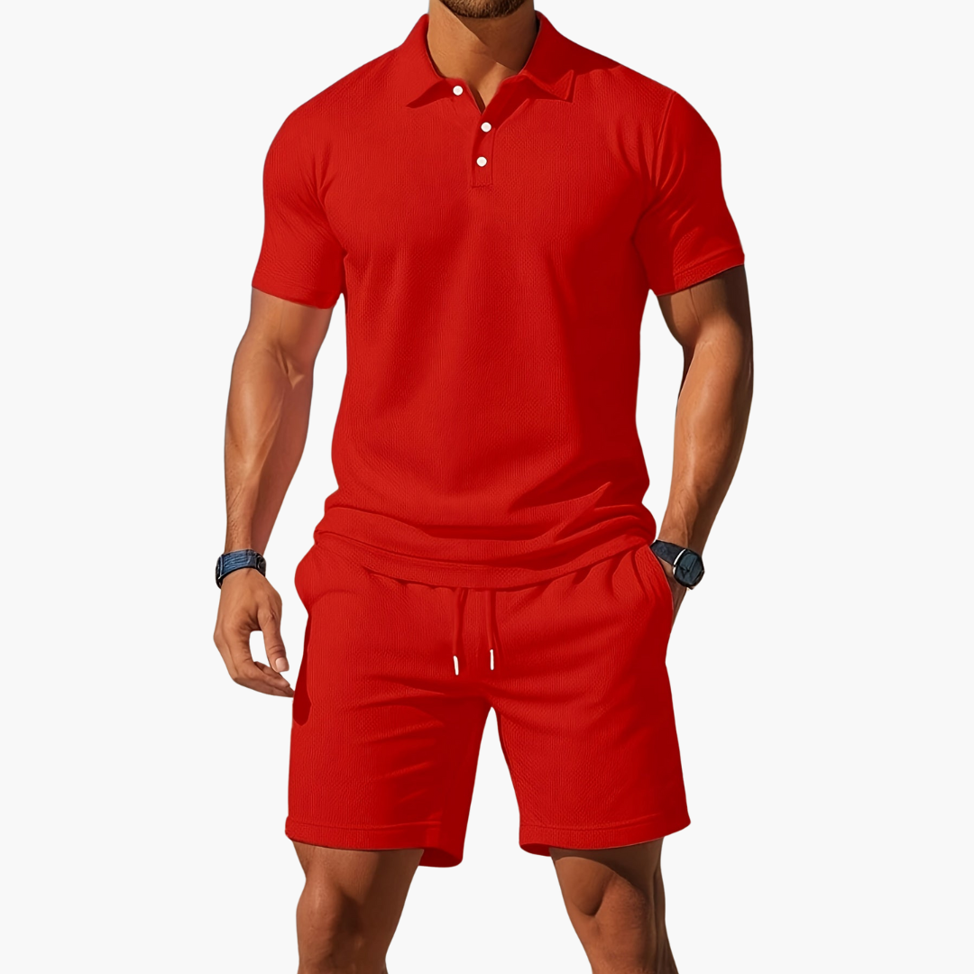 Komplet męski Polo Max | Stylowy Zestaw z Bawełny na Ciepłe Dni 2