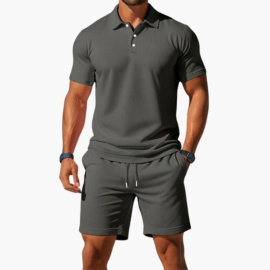 Komplet męski Polo Max | Stylowy Zestaw z Bawełny na Ciepłe Dni 3