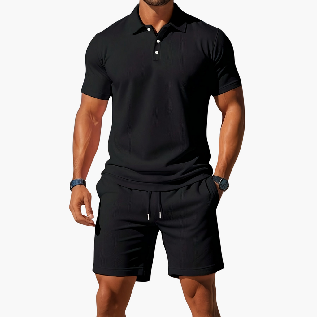 Komplet męski Polo Max | Stylowy Zestaw z Bawełny na Ciepłe Dni 4