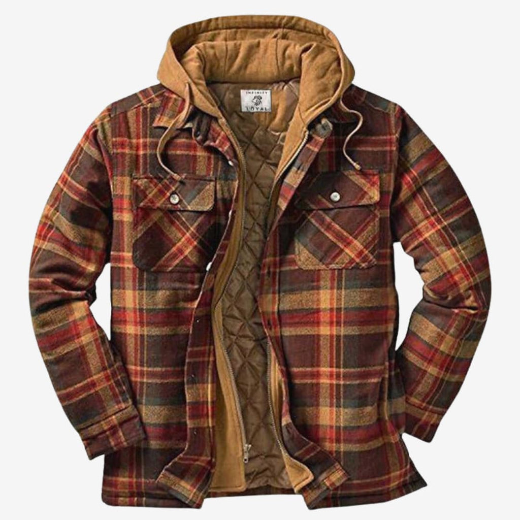 Koszula flanelowa Marek | Ocieplana, z kapturem, klasyczny wzór w kratę 1