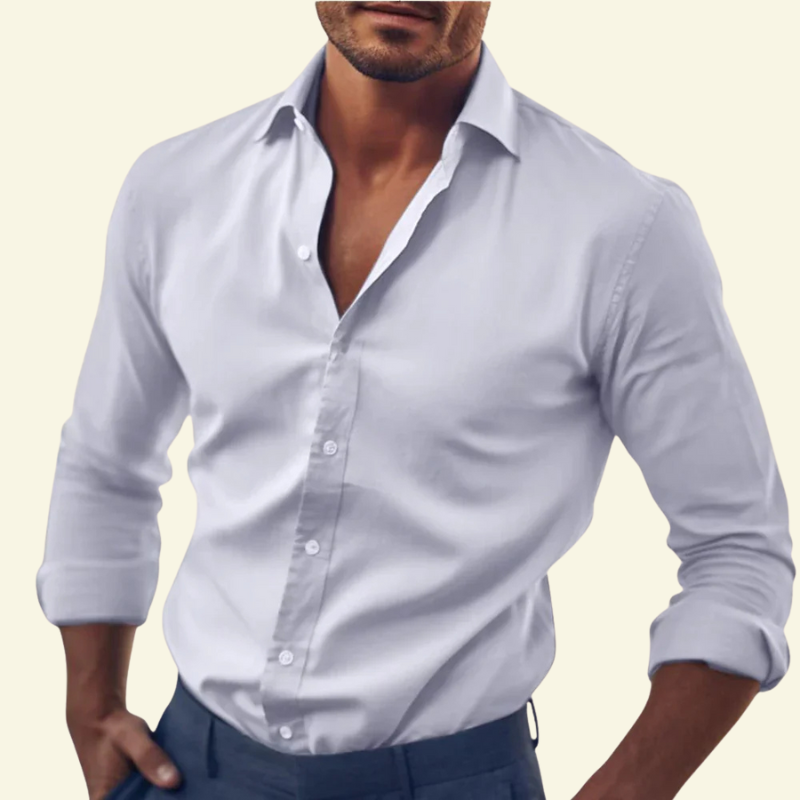 Koszula męska Laurent Slim Fit | Biała, Premium Bawełna, Klasyczny Kołnierzyk 5
