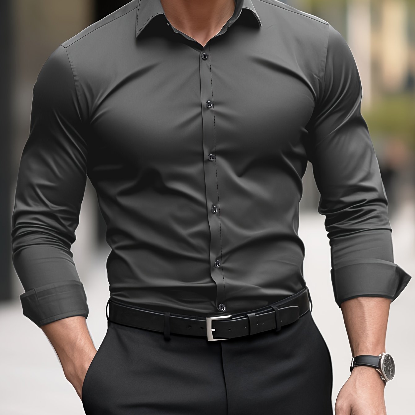 Koszula męska Tomasz | Slim Fit, Długi Rękaw, Wysokiej Jakości Bawełna 3