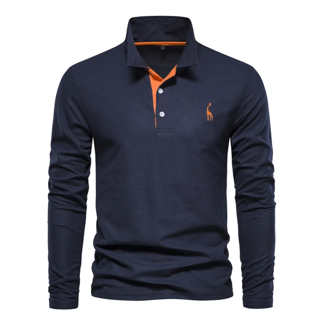 Koszulka polo Max | Męska, długi rękaw, klasyczny krój, bawełna 1