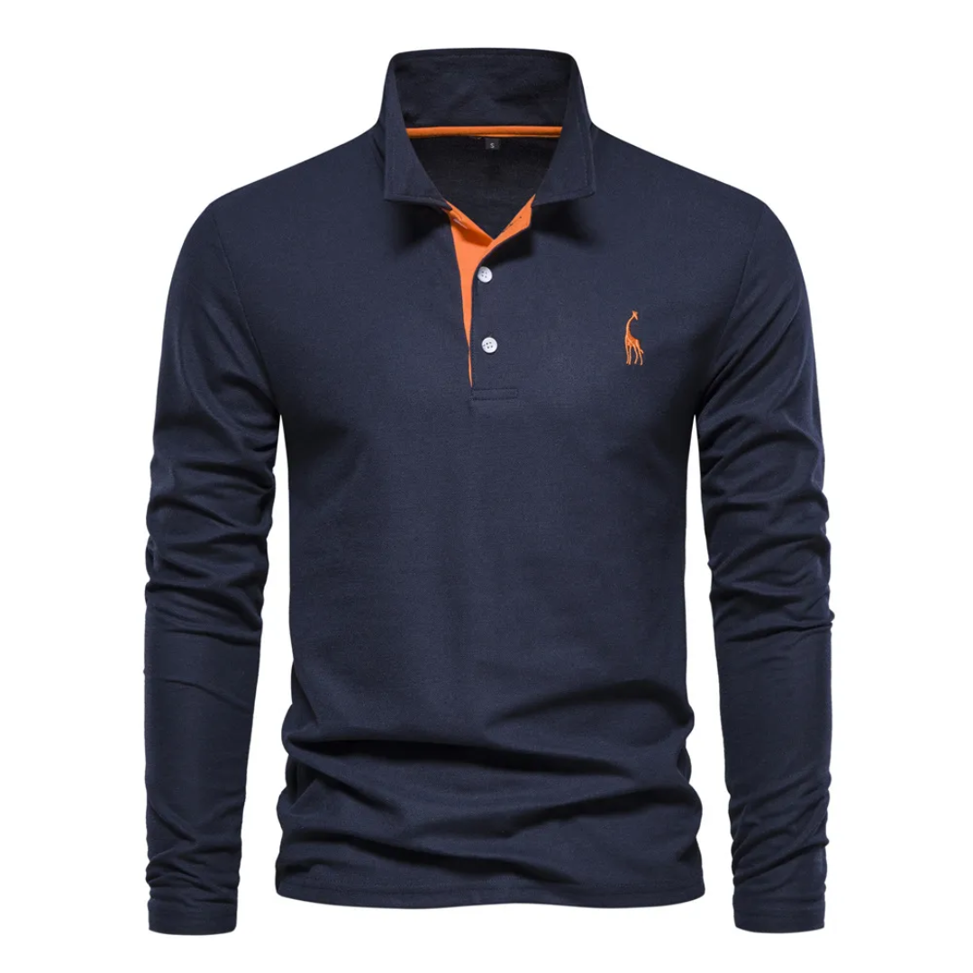 Koszulka polo Max | Męska, długi rękaw, klasyczny krój, bawełna 1