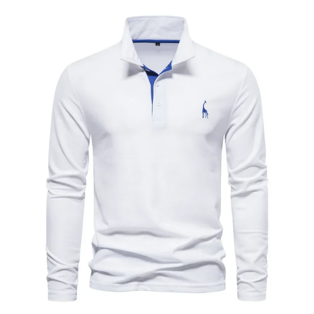 Koszulka polo Max | Męska, długi rękaw, klasyczny krój, bawełna 2
