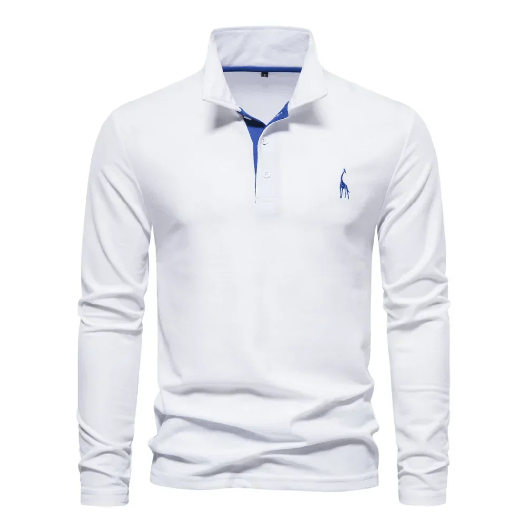 Koszulka polo Max | Męska, długi rękaw, klasyczny krój, bawełna 2