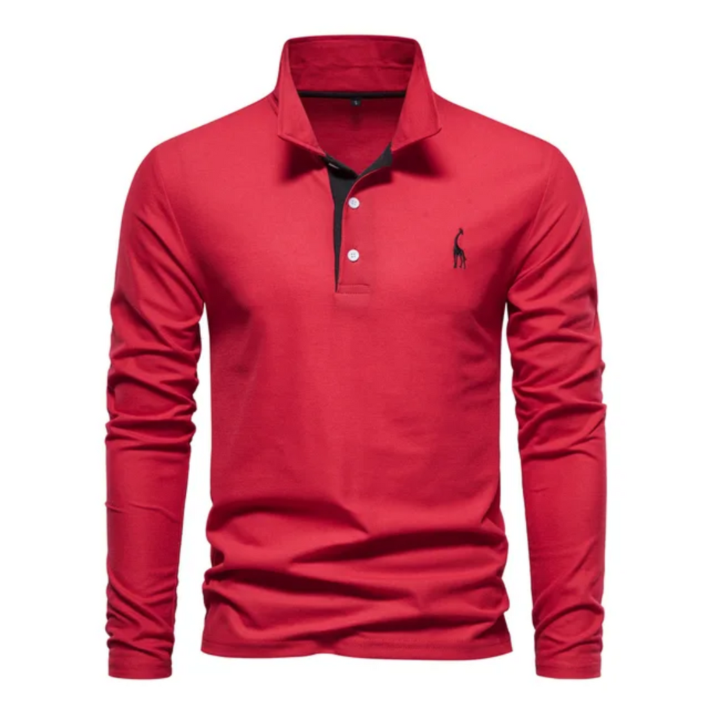 Koszulka polo Max | Męska, długi rękaw, klasyczny krój, bawełna 4