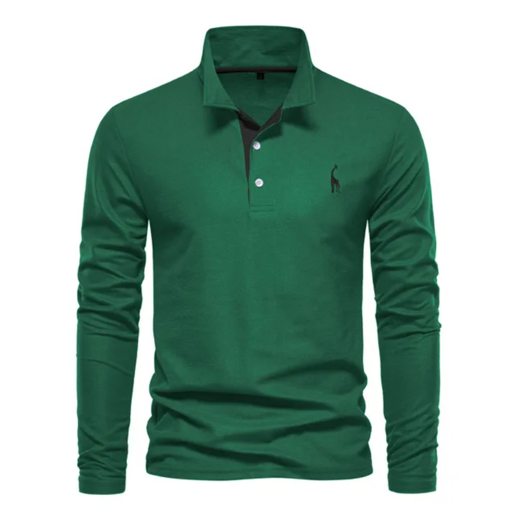 Koszulka polo Max | Męska, długi rękaw, klasyczny krój, bawełna 5