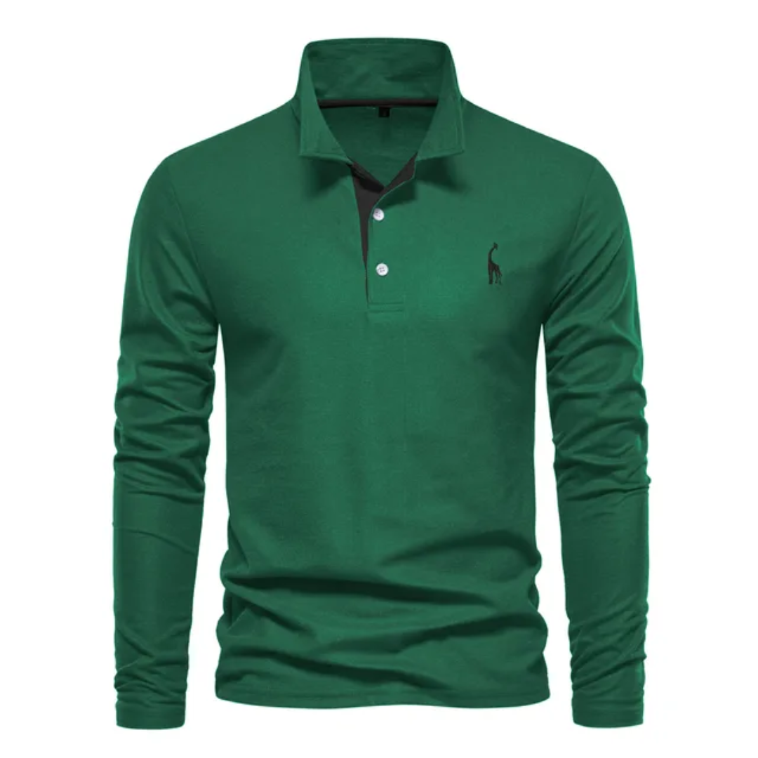 Koszulka polo Max | Męska, długi rękaw, klasyczny krój, bawełna 5