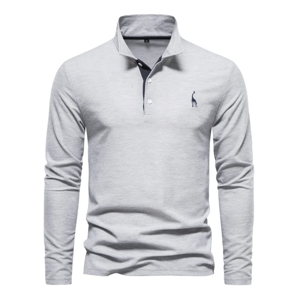 Koszulka polo Max | Męska, długi rękaw, klasyczny krój, bawełna 7