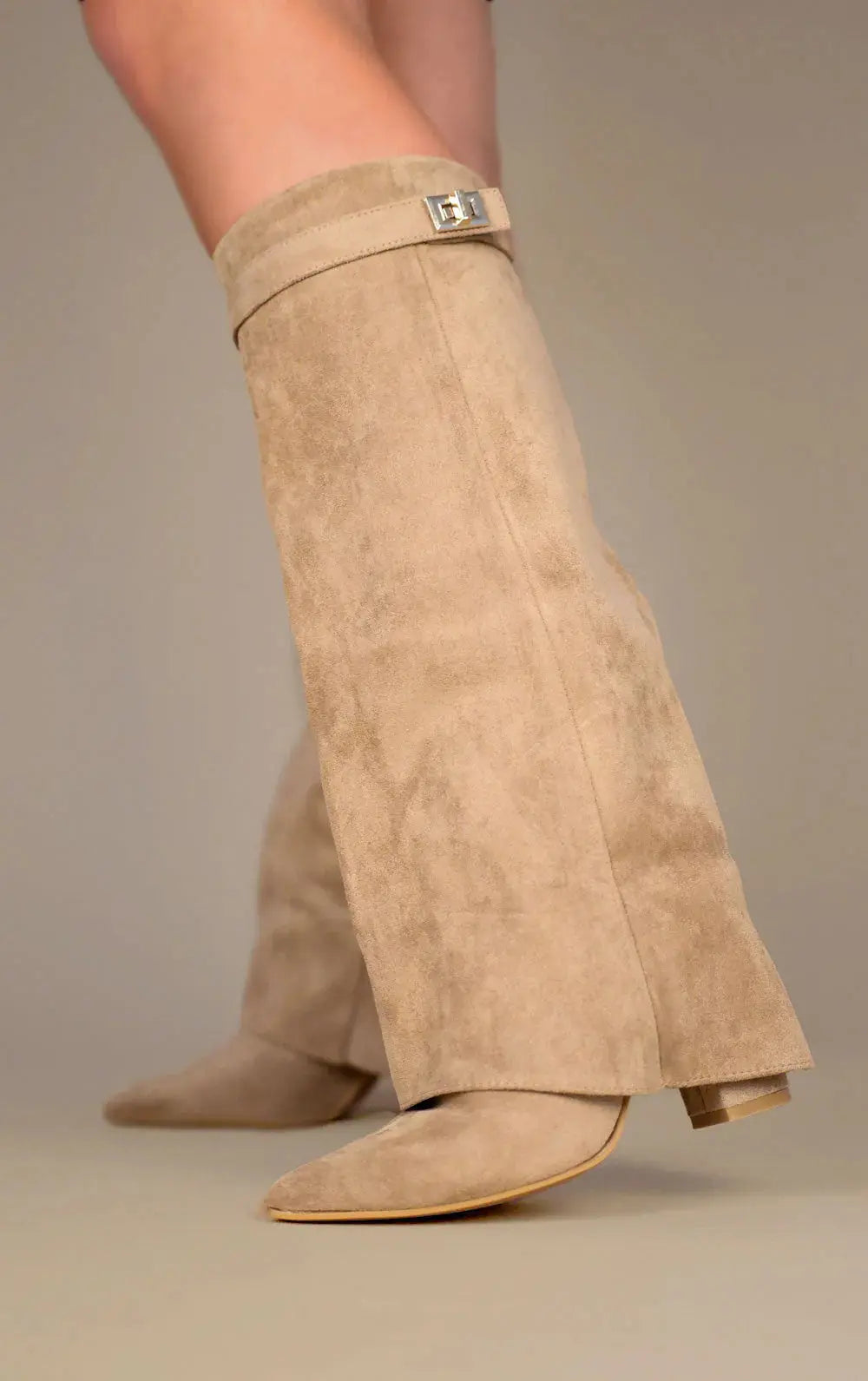 Kozaki Daria Damskie | Elegancka Skóra Ekologiczna, Wysoki Obcas 8 cm 2