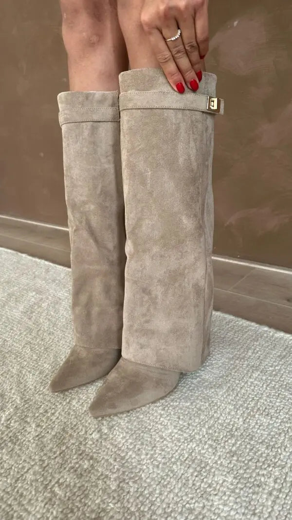 Kozaki Daria Damskie | Elegancka Skóra Ekologiczna, Wysoki Obcas 8 cm 3