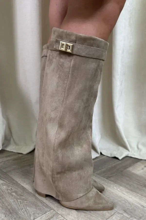 Kozaki Daria Damskie | Elegancka Skóra Ekologiczna, Wysoki Obcas 8 cm 5