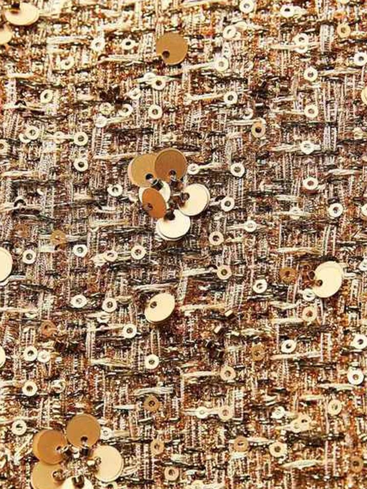 Kurtka cekinowa Zofia | Elegancki oversize z okrągłym dekoltem 4