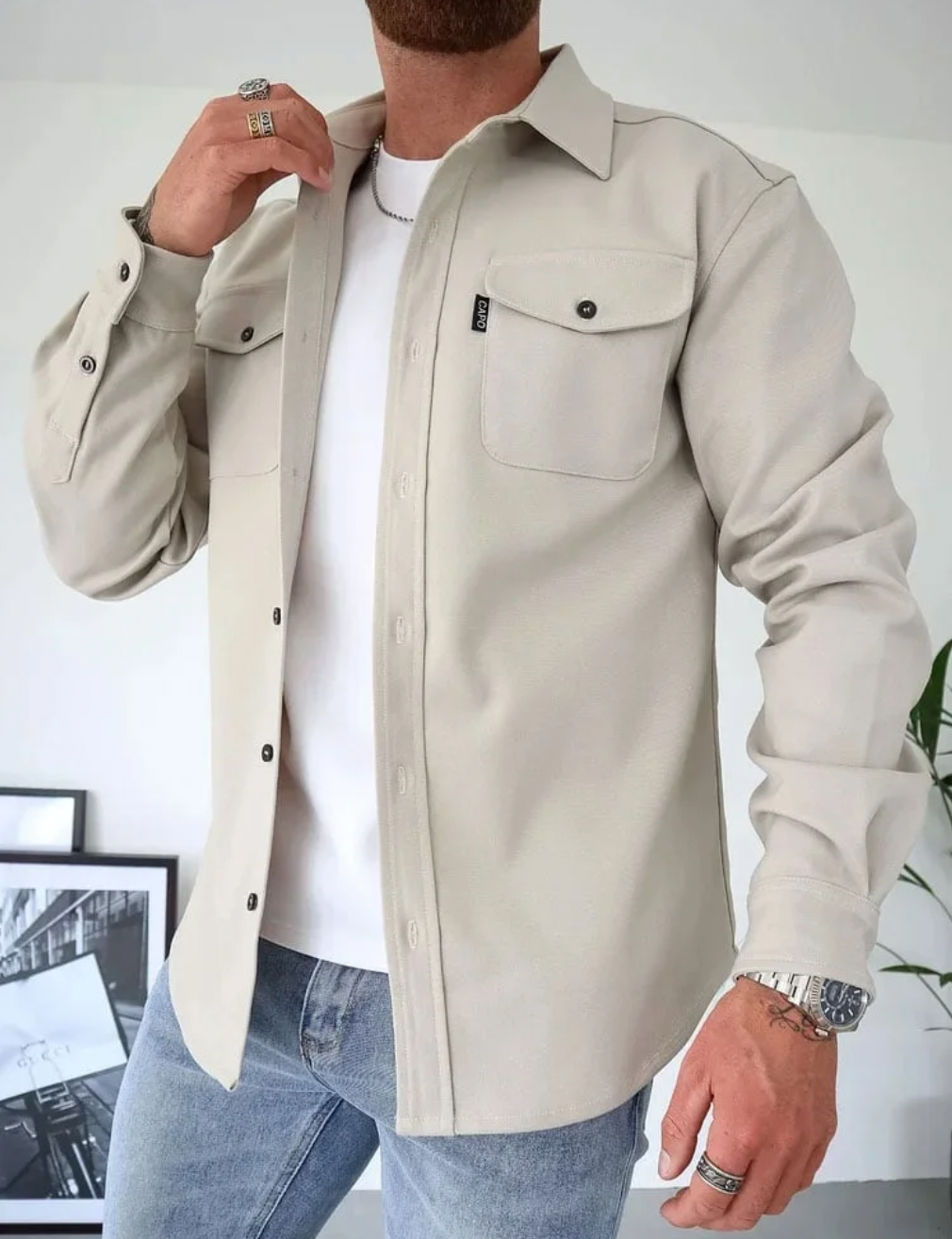 Kurtka męska Nowoczesna | Casualowa, Slim Fit, Mieszanka Syntetyczna 2