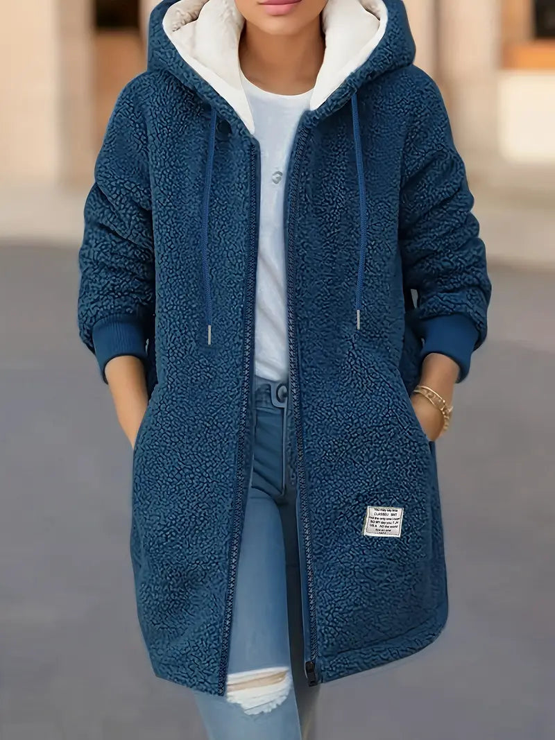 Kurtka polarowa Daria | Z kapturem, luźny krój, miękki polar 2