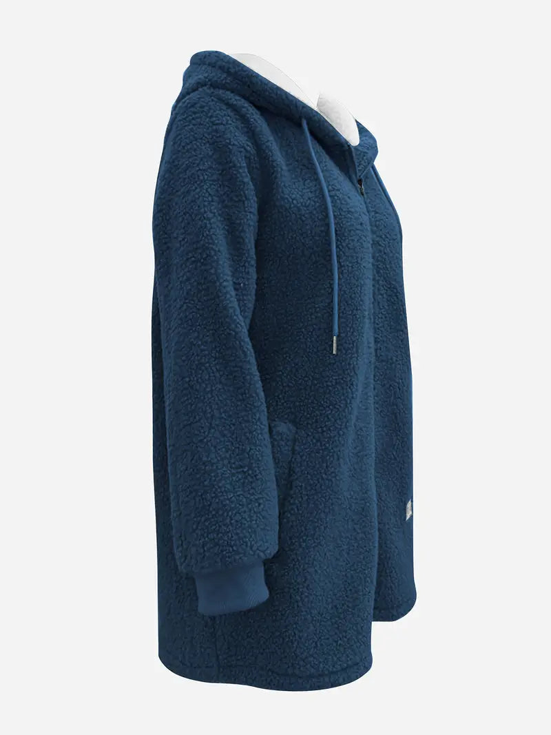 Kurtka polarowa Daria | Z kapturem, luźny krój, miękki polar 4