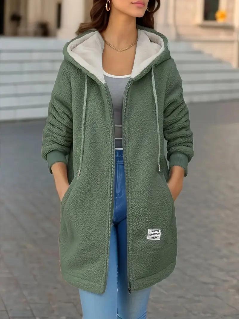 Kurtka polarowa Daria | Z kapturem, luźny krój, miękki polar 6