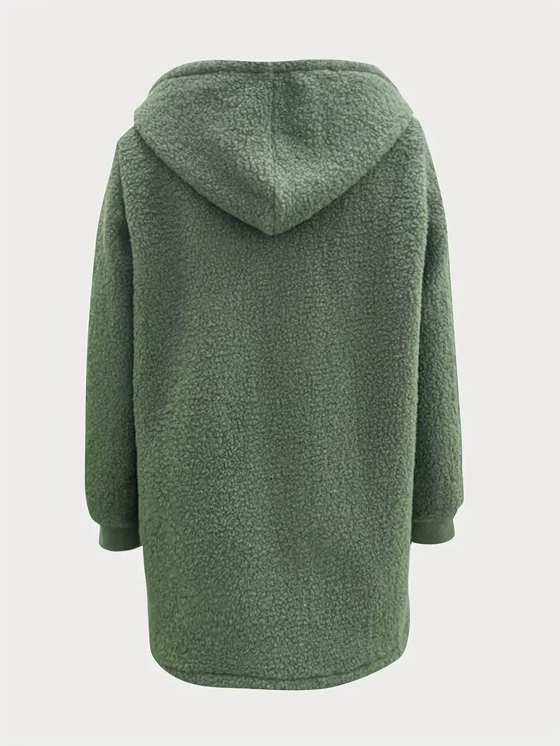 Kurtka polarowa Daria | Z kapturem, luźny krój, miękki polar 8