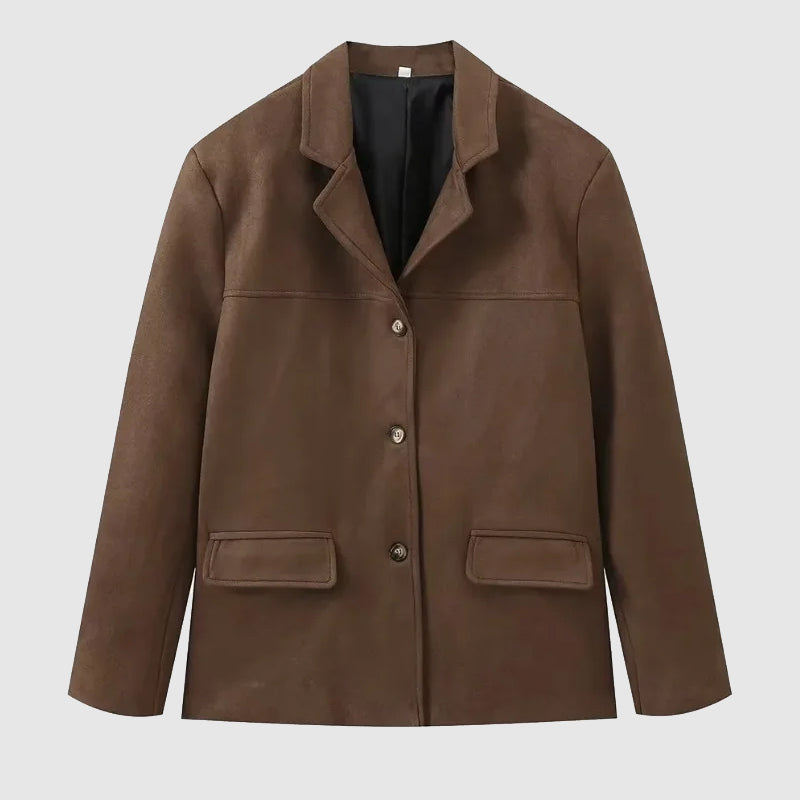 Kurtka skórzana Valerina | Oversize, miękki materiał z efektem skóry 8