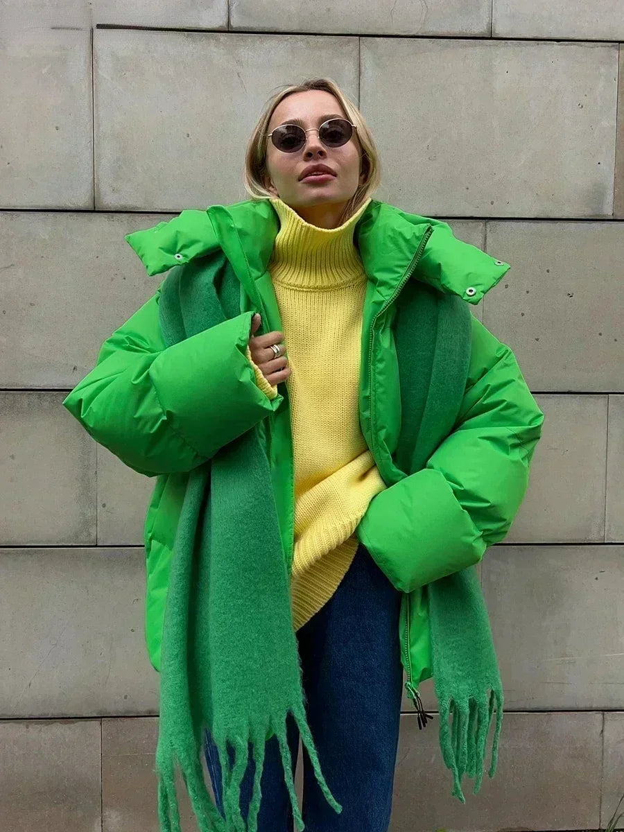 Kurtka zimowa Daria | Pikowany płaszcz z kapturem, elegancki styl 4