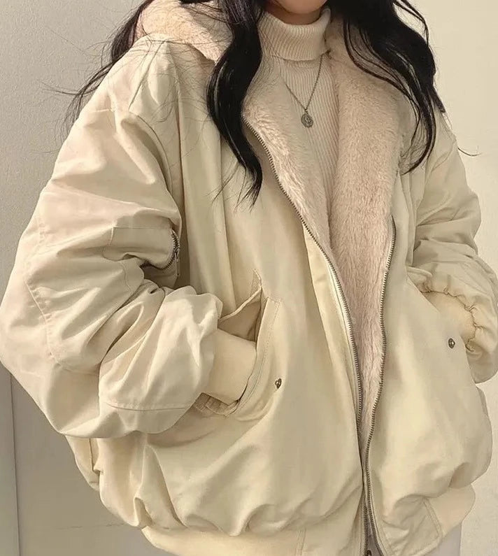 Kurtka zimowa Kaja | Kożuch, luźny krój, idealna na chłodne dni 0