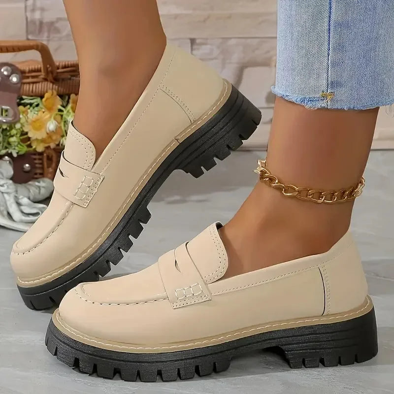 Loafers Calla | Elegancki Casual Styl, Ciemnoniebieskie z Masywną Podeszwą 3