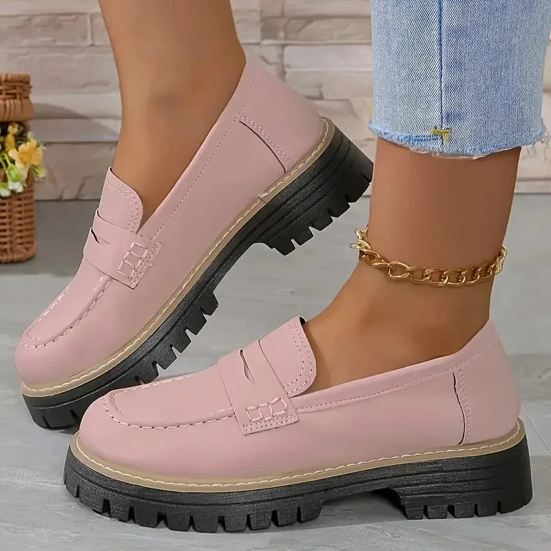 Loafers Calla | Elegancki Casual Styl, Ciemnoniebieskie z Masywną Podeszwą 6