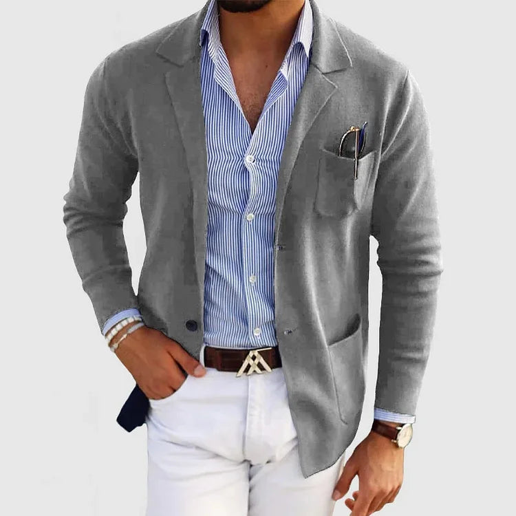 Marynarka Męska Leon | Stylowy Krój Casual z Eleganckimi Detailami 0