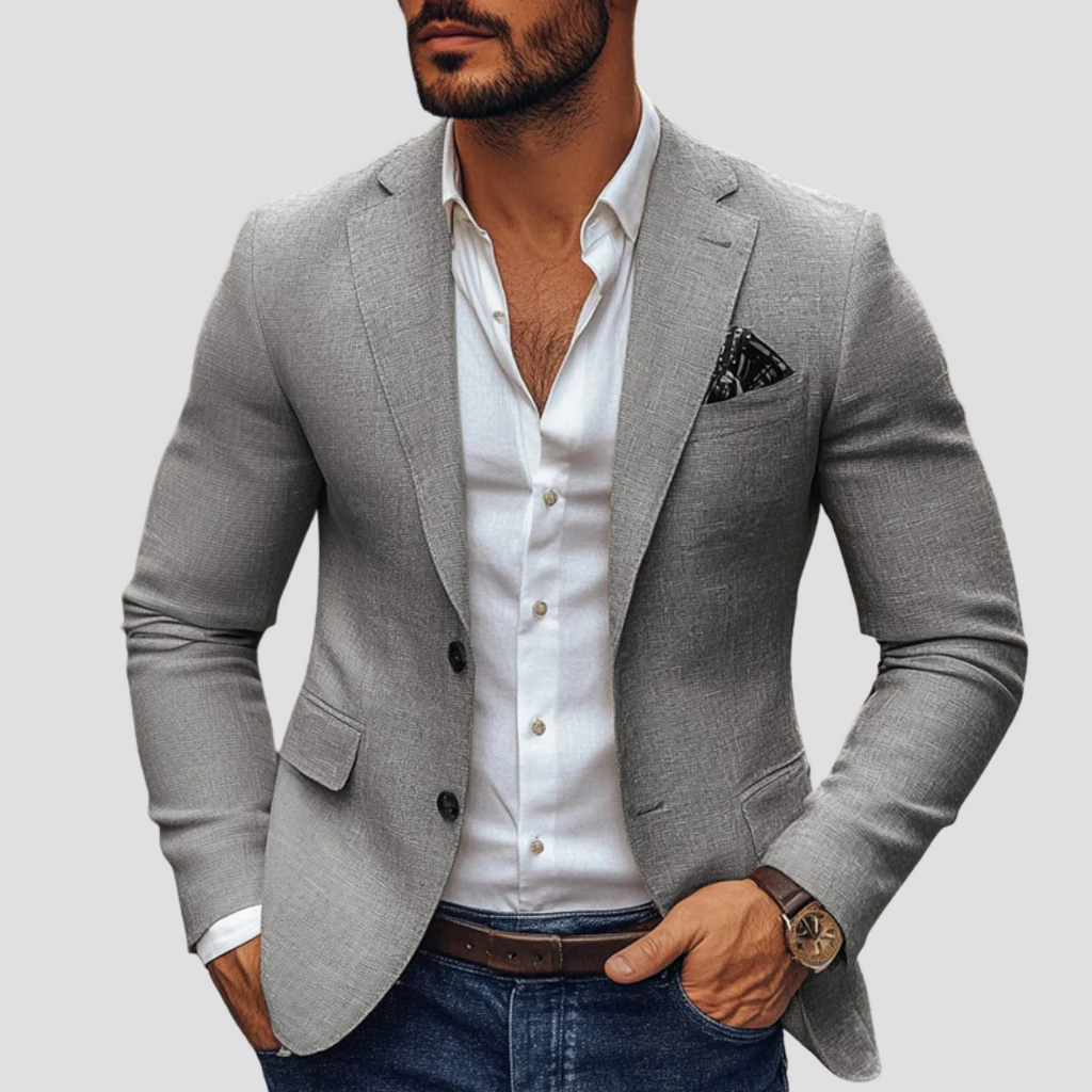 Marynarka męska Mateo | Dopasowany krój, elegancka tkanina do jeansów 1