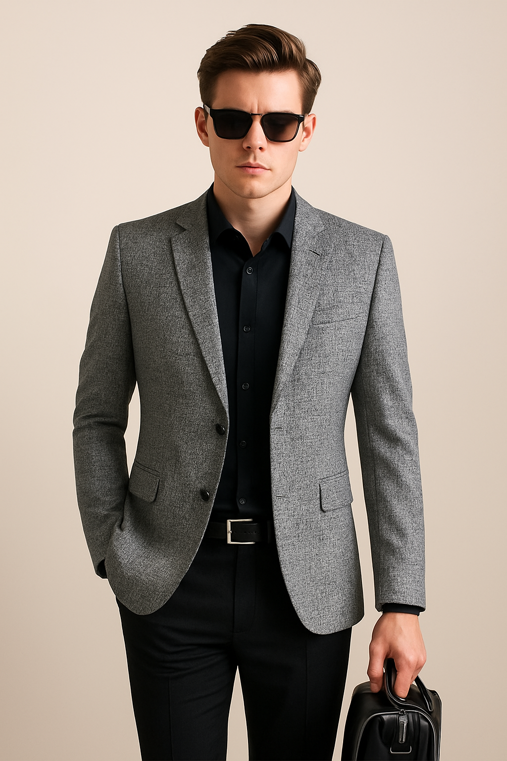 Marynarka męska Slim Fit | Bez prasowania, uniwersalny styl casual 0