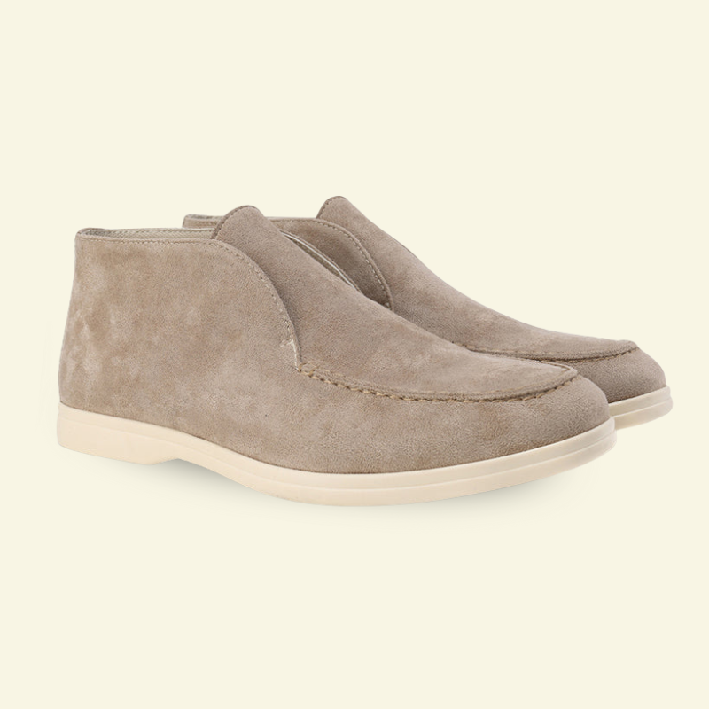 Mokasyny Zamszowe Laurent | Wysoka Cholewka, Casualowy Styl 0