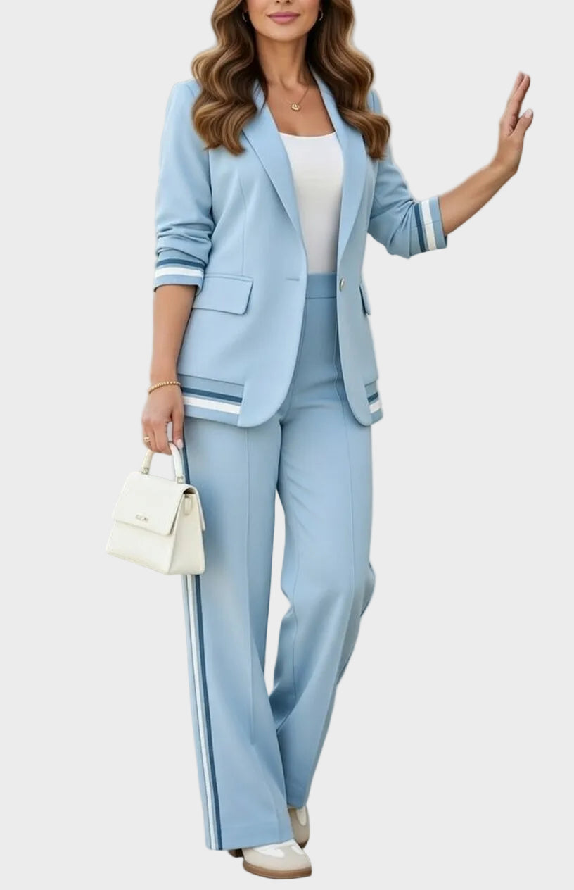 Natalia Komplet Garniturowy Damski | Elegancka Marynarka, Szerokie Spodnie 3