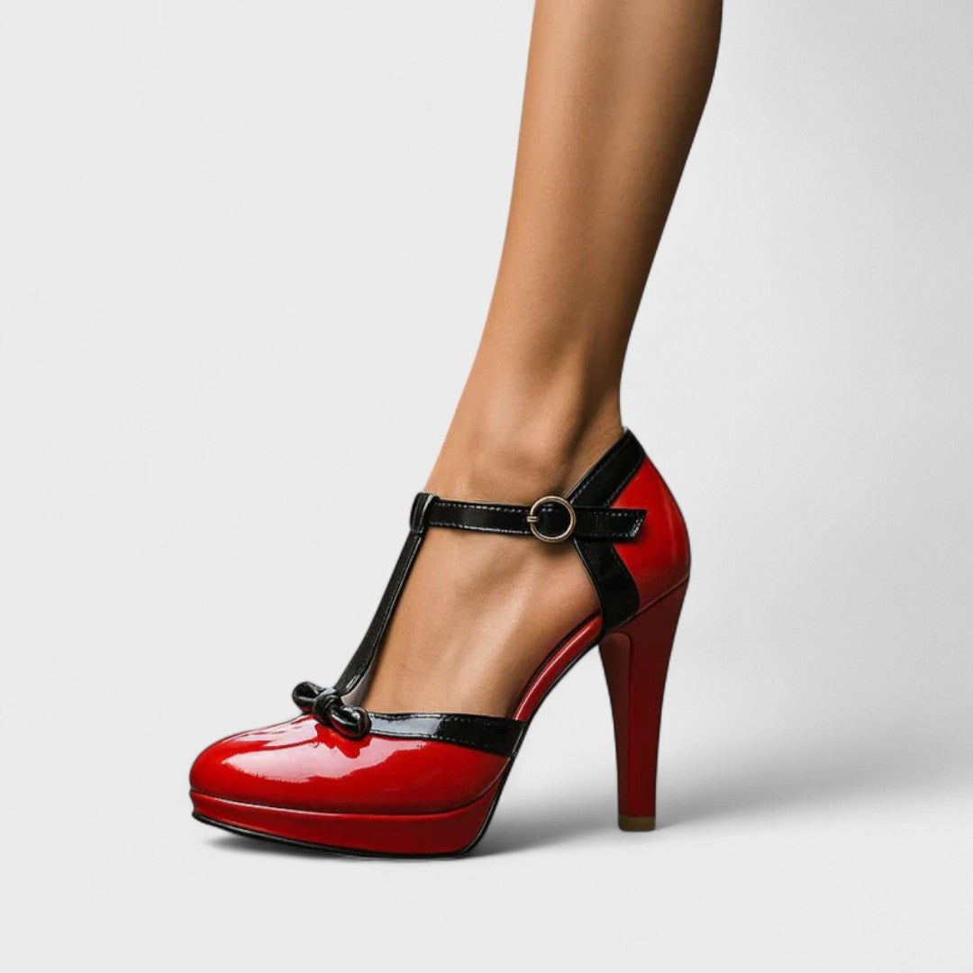 Obcasy Oria | Eleganckie buty ortopedyczne damskie, czarne, skórzane 4