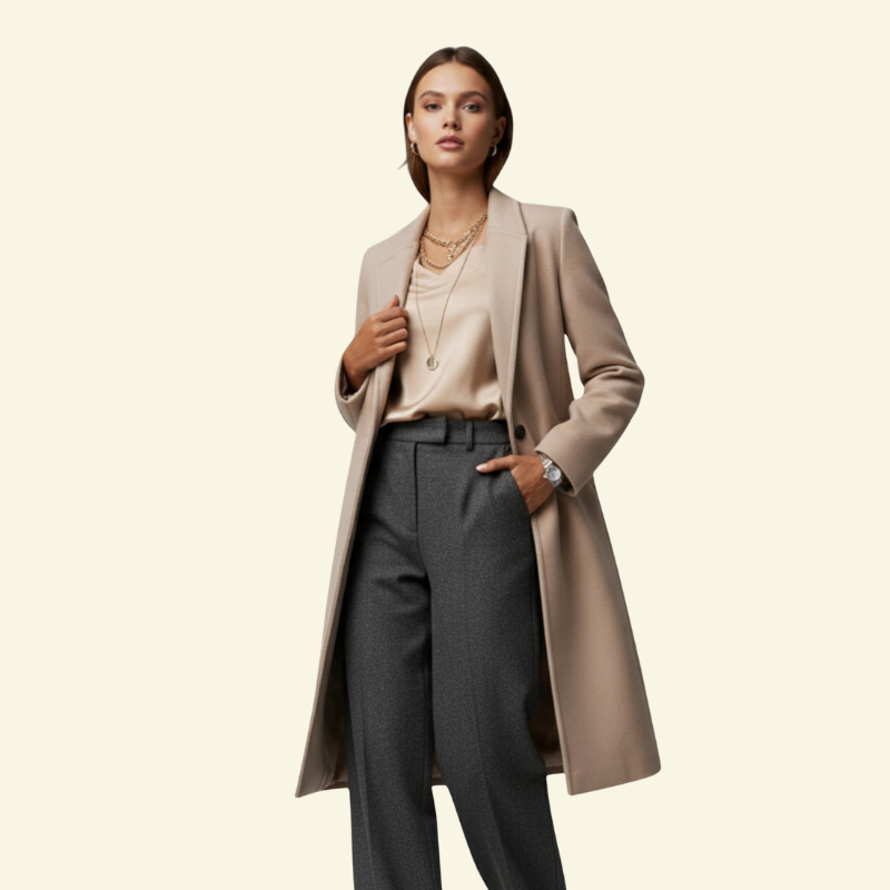 Płaszcz Colette Zimowy Damski | Minimalistyczny Styl, Premium Mieszanka Tkanin 1