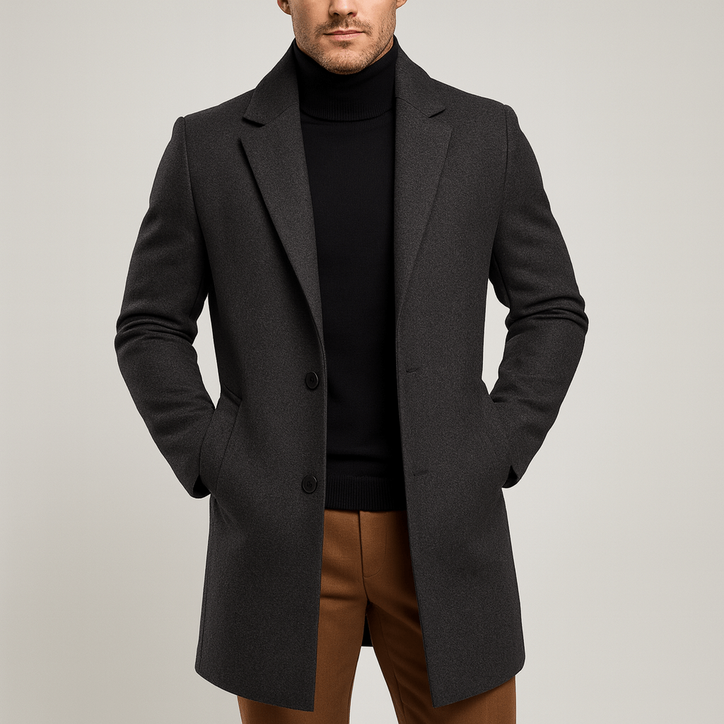 Płaszcz Zimowy Noirski | Elegancki Krój z Kołnierzem Stojącym 1