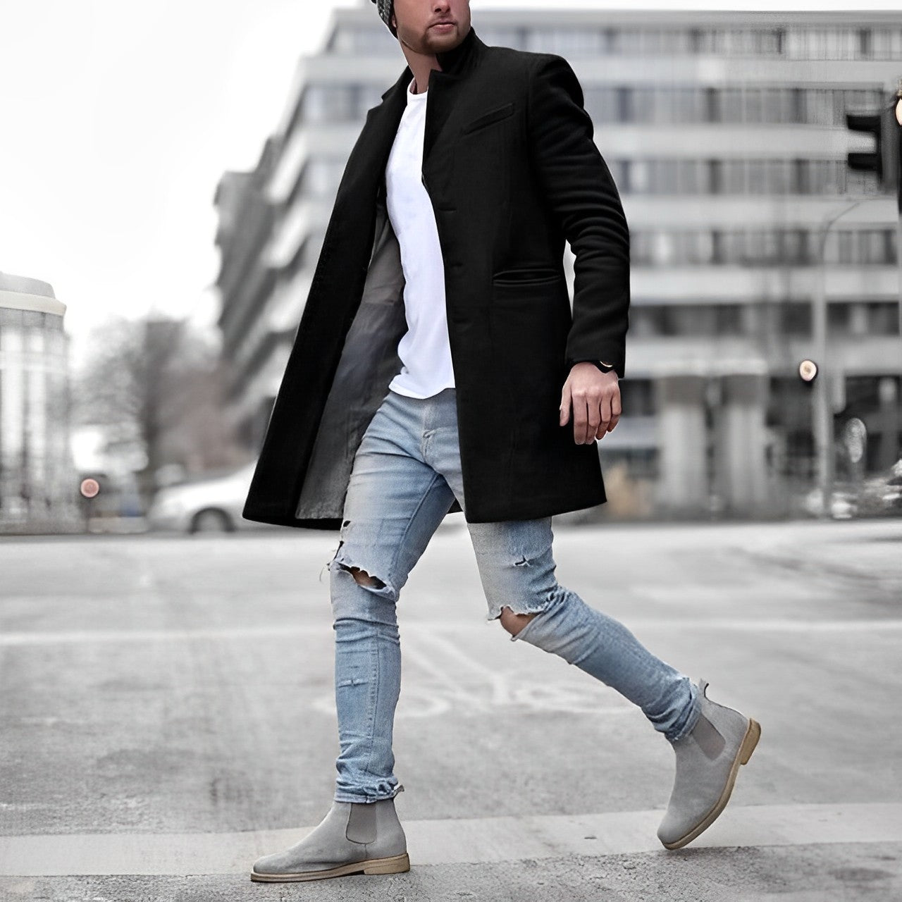Płaszcz trenczowy Mikołaj | Klasyczny Krój, Elegancki Kołnierz 1