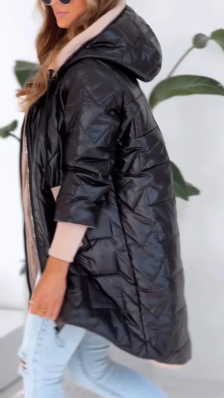 Płaszcz zimowy Anna | Wełna, Elegancki Kaptur i Zamek Błyskawiczny 10