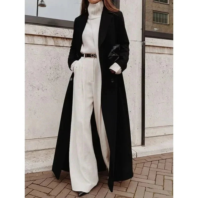 Płaszcz zimowy Daria | Klasyczny dwurzędowy, elegancka tkanina 0