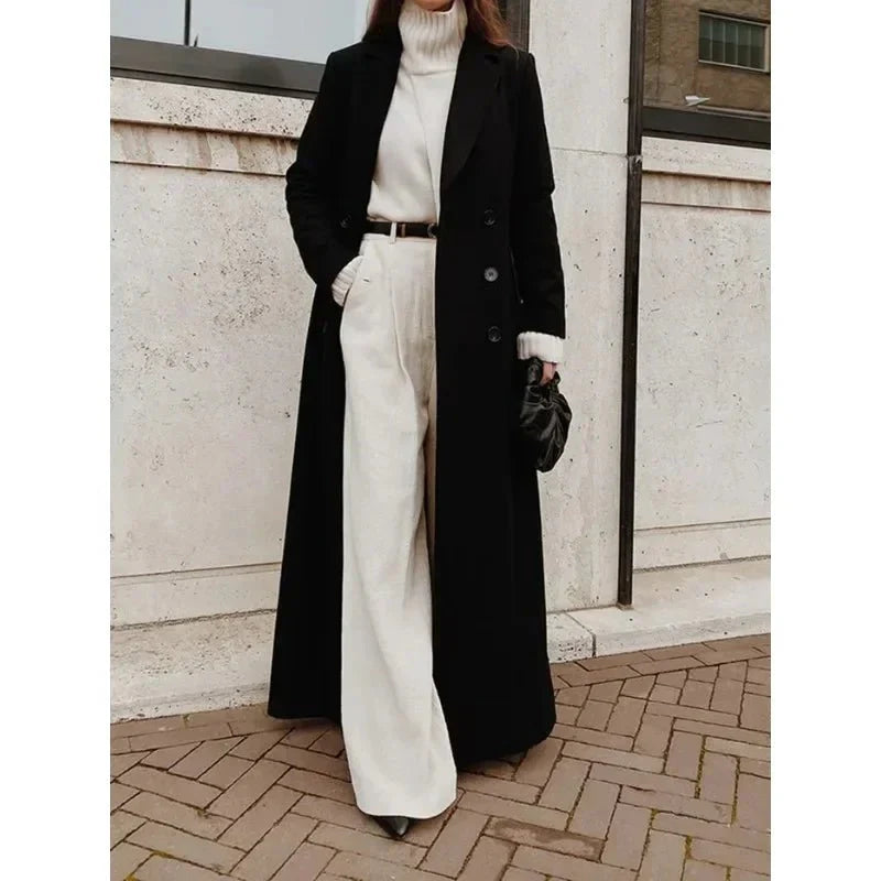 Płaszcz zimowy Daria | Klasyczny dwurzędowy, elegancka tkanina 1
