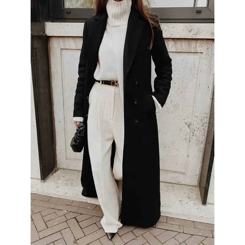 Płaszcz zimowy Daria | Klasyczny dwurzędowy, elegancka tkanina 2