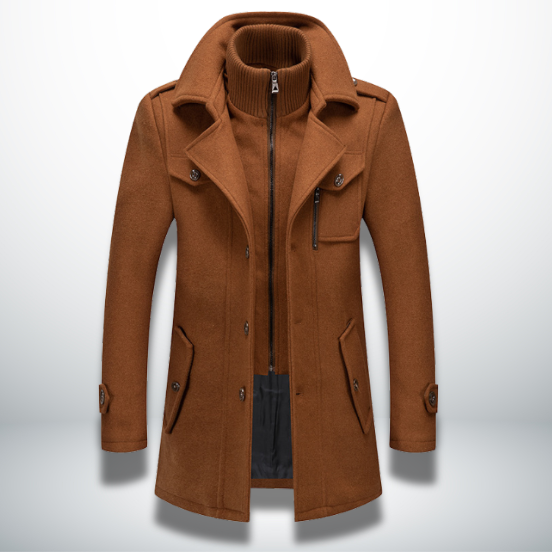 Płaszcz zimowy Mateusz męski | Ciepły, elegancki design, czarny 1