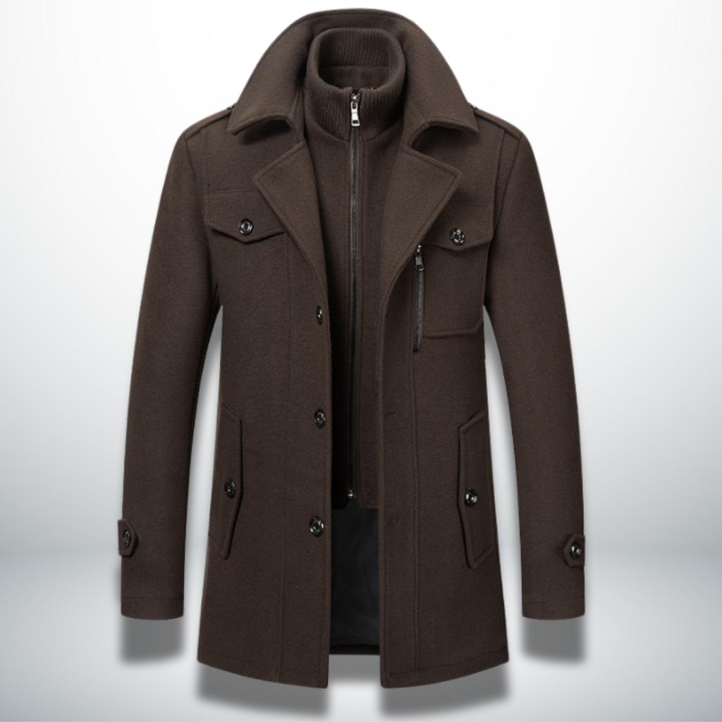 Płaszcz zimowy Mateusz męski | Ciepły, elegancki design, czarny 4