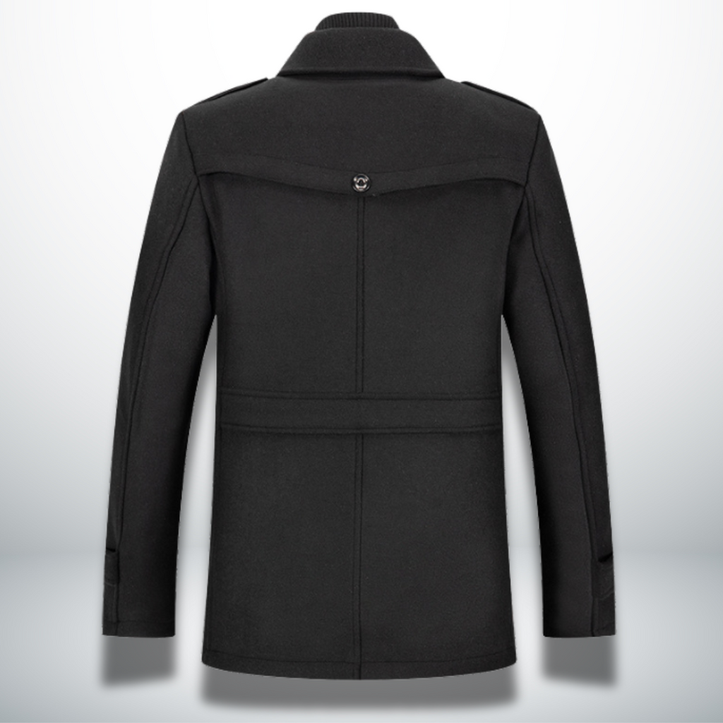 Płaszcz zimowy Mateusz męski | Ciepły, elegancki design, czarny 6