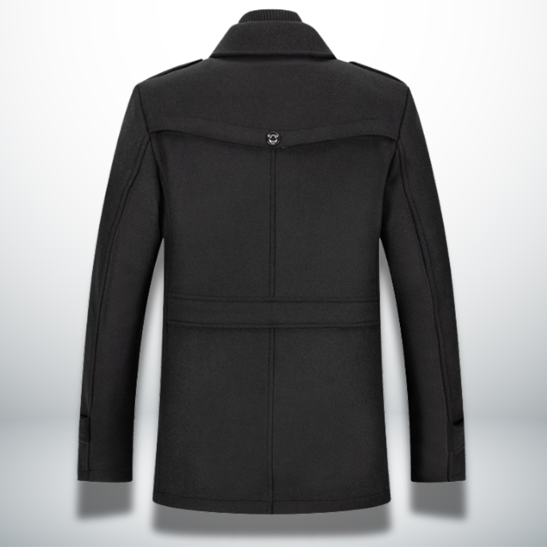 Płaszcz zimowy Mateusz męski | Ciepły, elegancki design, czarny 6