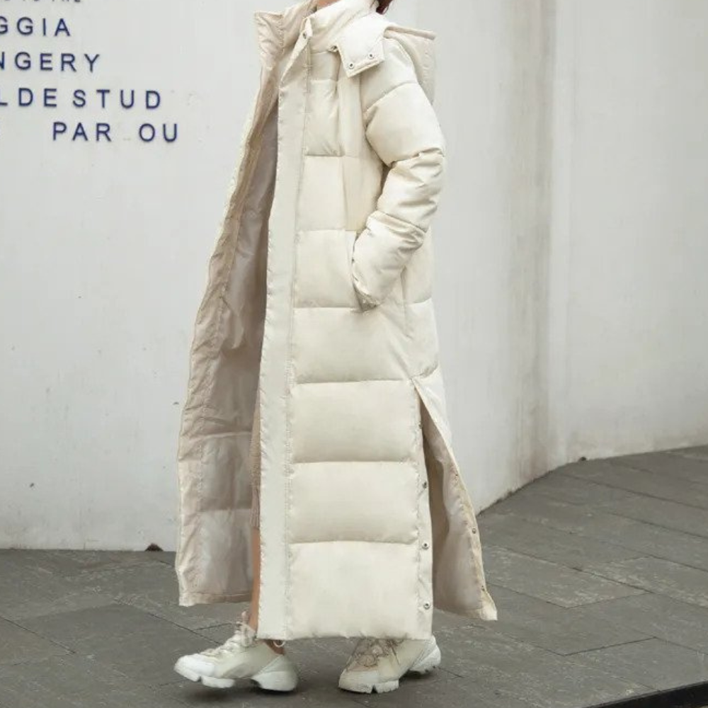 Płaszcz zimowy Maxi Lila | Puchowy, elegancki design z kapturem 1
